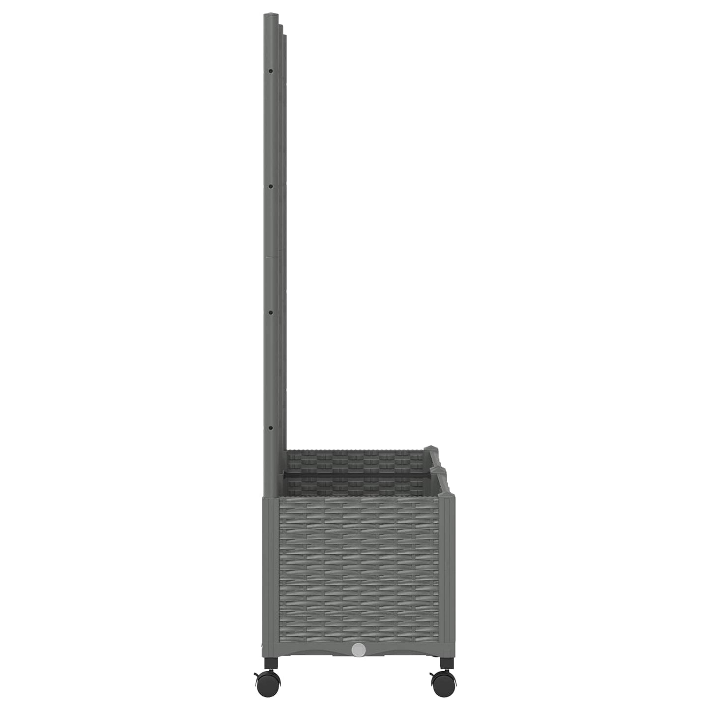 Garden Planter with Trellis&Wheels Light Grey 80 x 40 x 146 cm