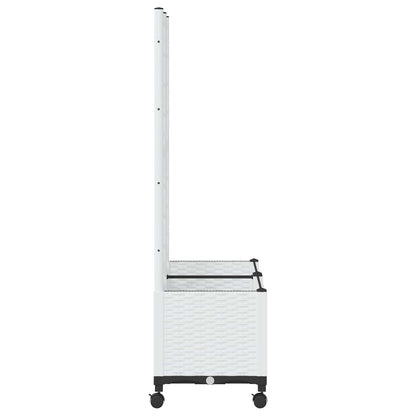 Garden Planter with Trellis&Wheels White 80 x 40 x 146 cm PP
