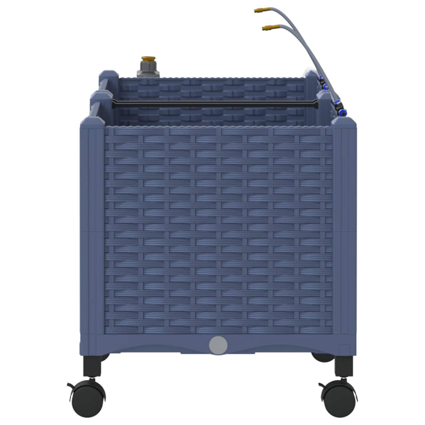 Garden Planter with Irrigation&Wheels 2 pcs Grey PP