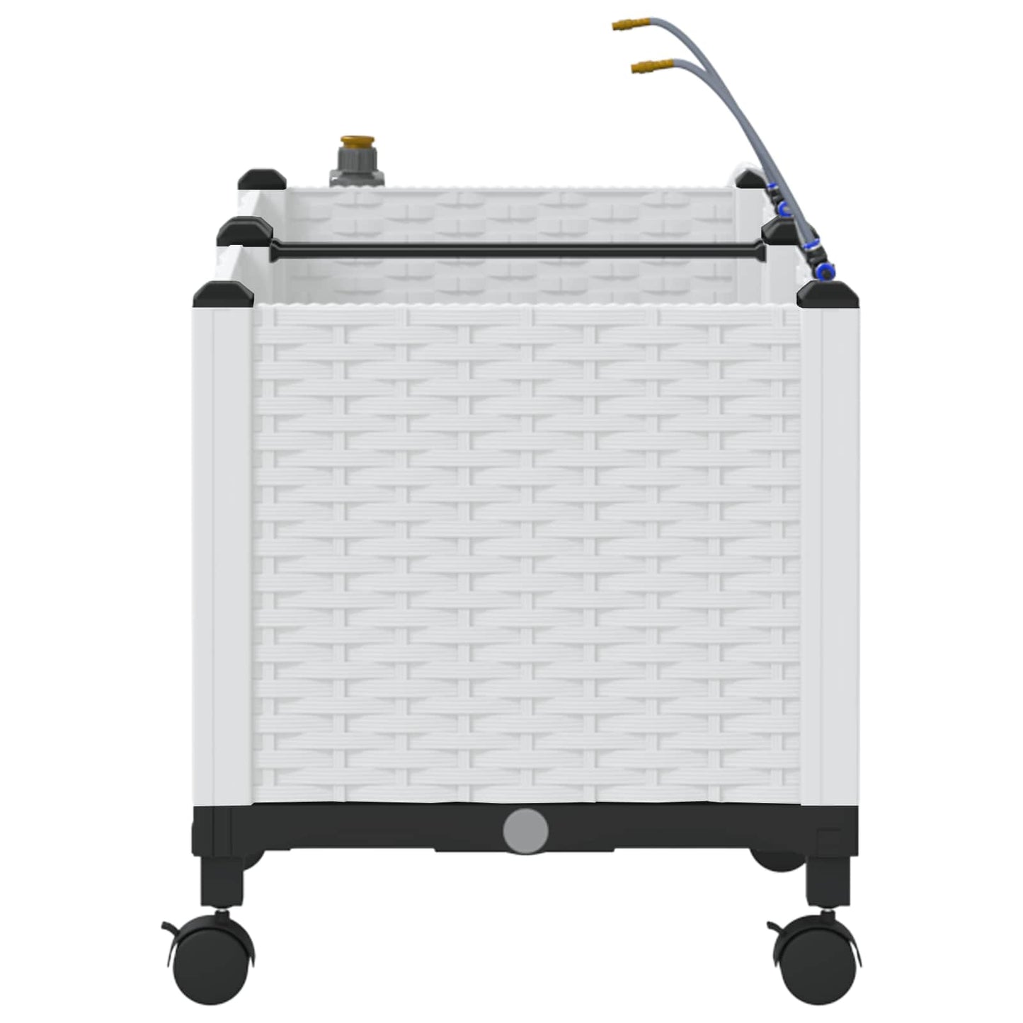 Garden Planter with Irrigation&Wheels 2 pcs White PP