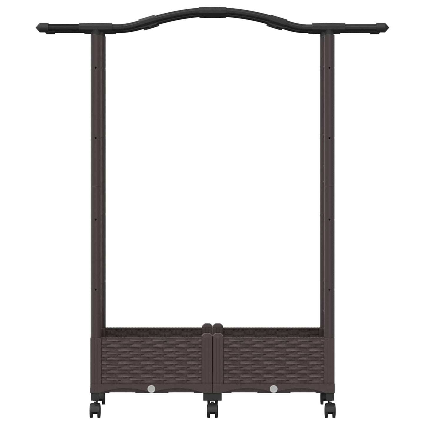 Raised Bed with Trellis and Roof Brown 124 x 40 x 129 cm PP