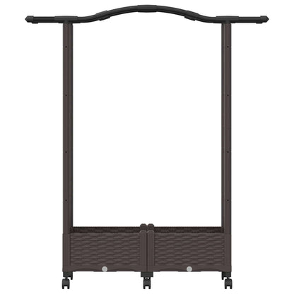 Raised Bed with Trellis and Roof Brown 124 x 40 x 129 cm PP