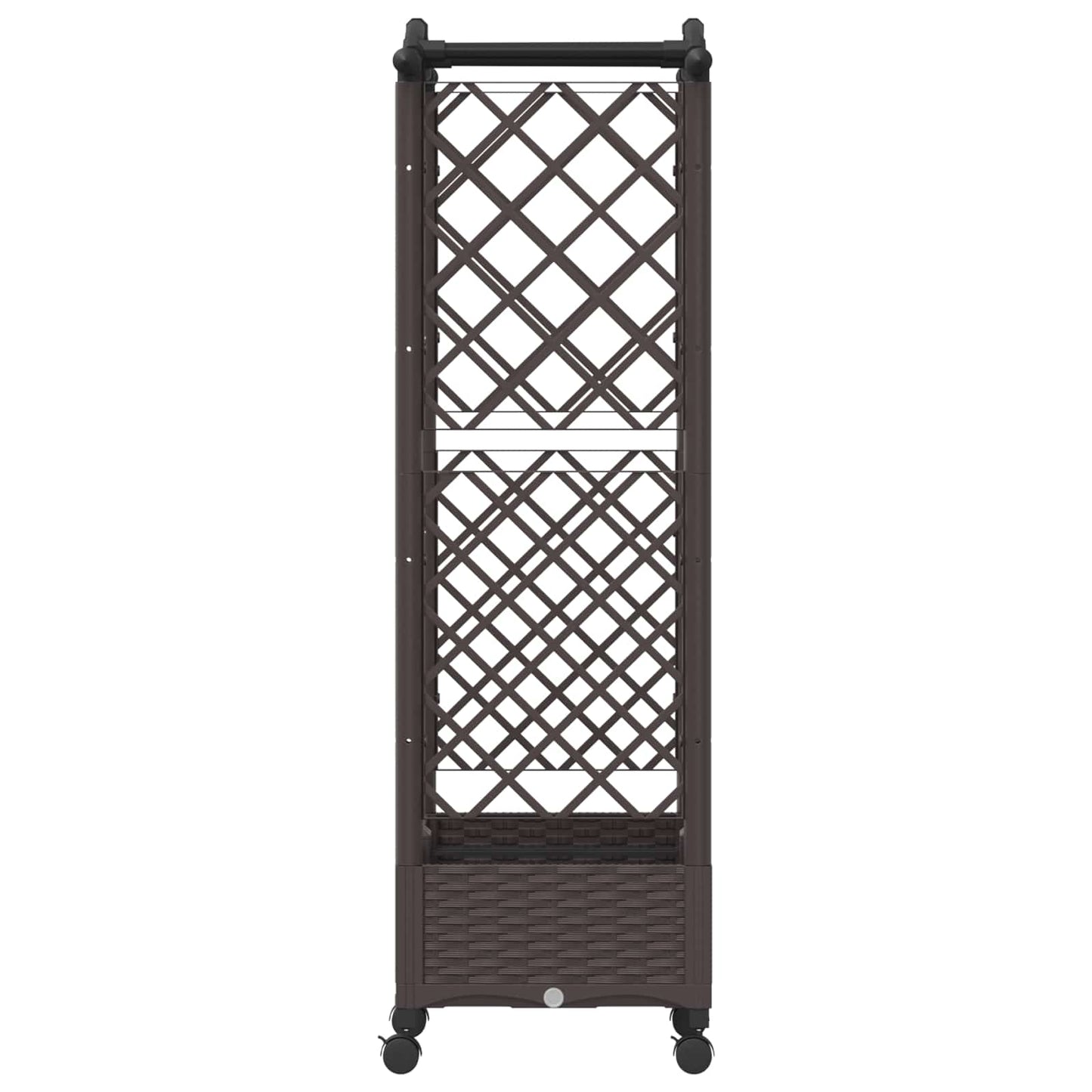 Raised Bed with Trellis and Roof Brown 124 x 40 x 129 cm PP