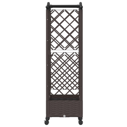 Raised Bed with Trellis and Roof Brown 124 x 40 x 129 cm PP