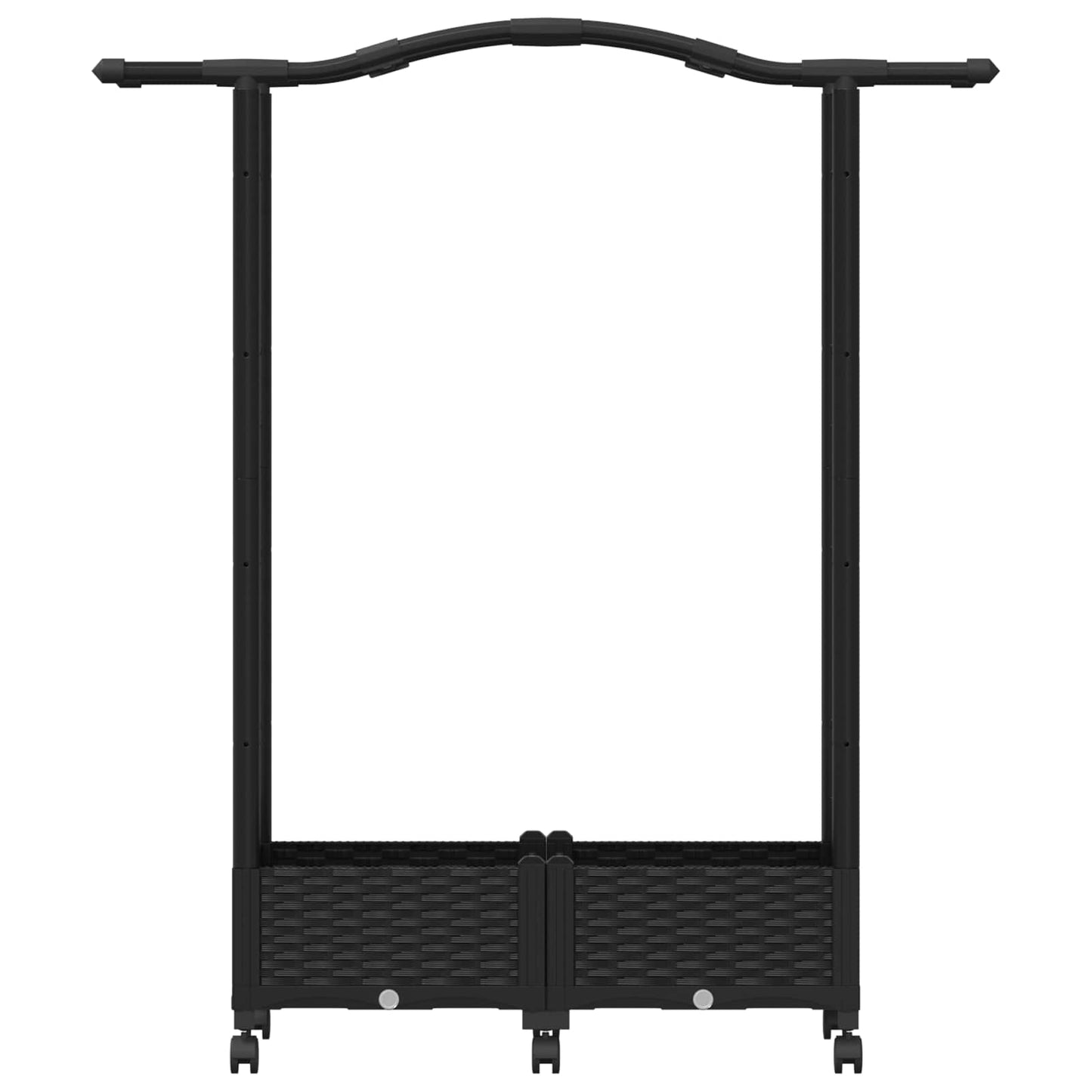 Raised Bed with Trellis and Roof Black 124 x 40 x 129 cm PP