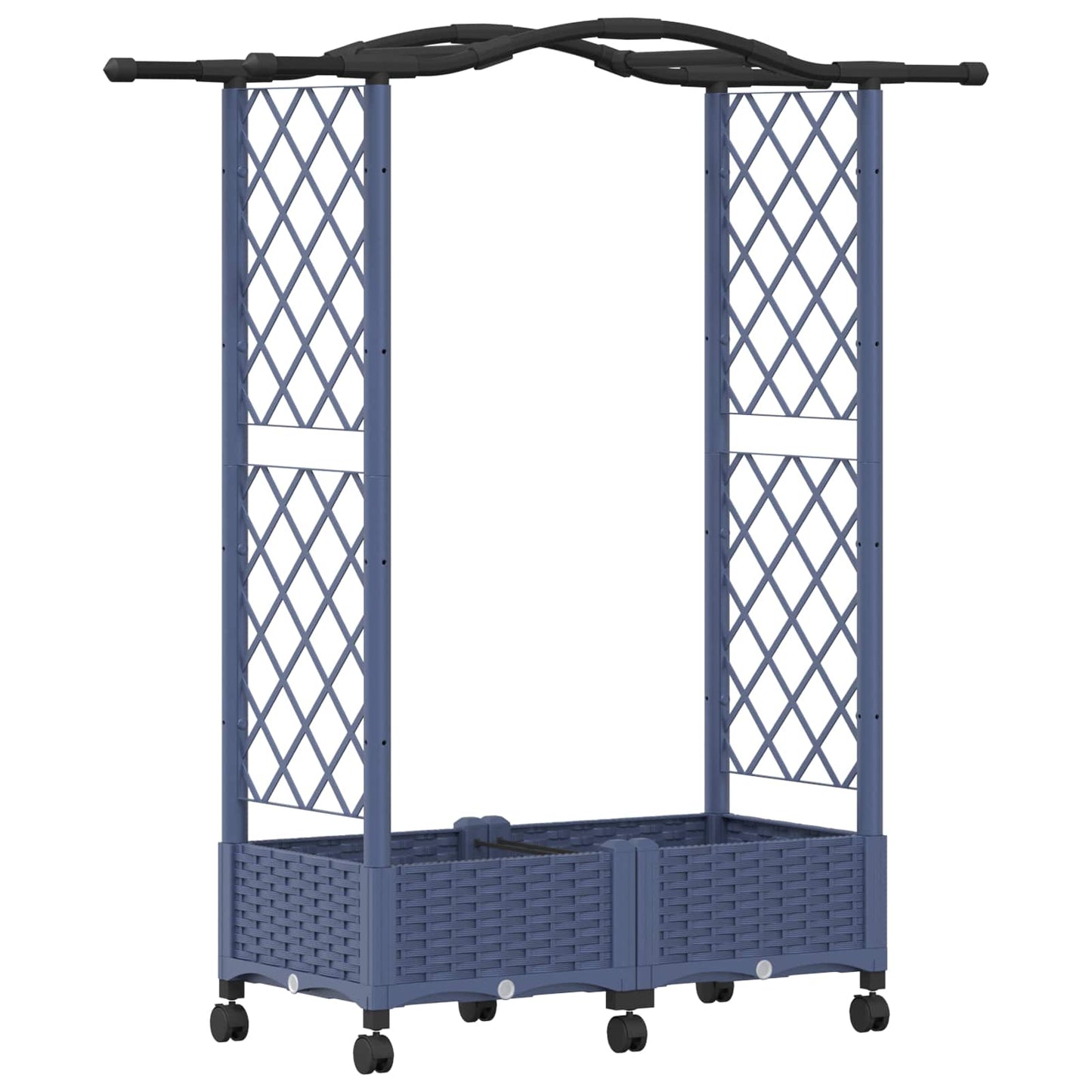 Raised Bed with Trellis and Roof Grey 124 x 40 x 129 cm PP