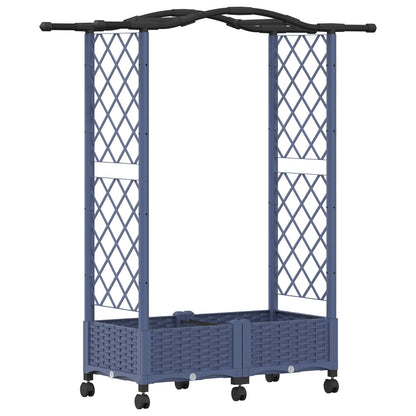 Raised Bed with Trellis and Roof Grey 124 x 40 x 129 cm PP
