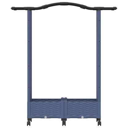 Raised Bed with Trellis and Roof Grey 124 x 40 x 129 cm PP