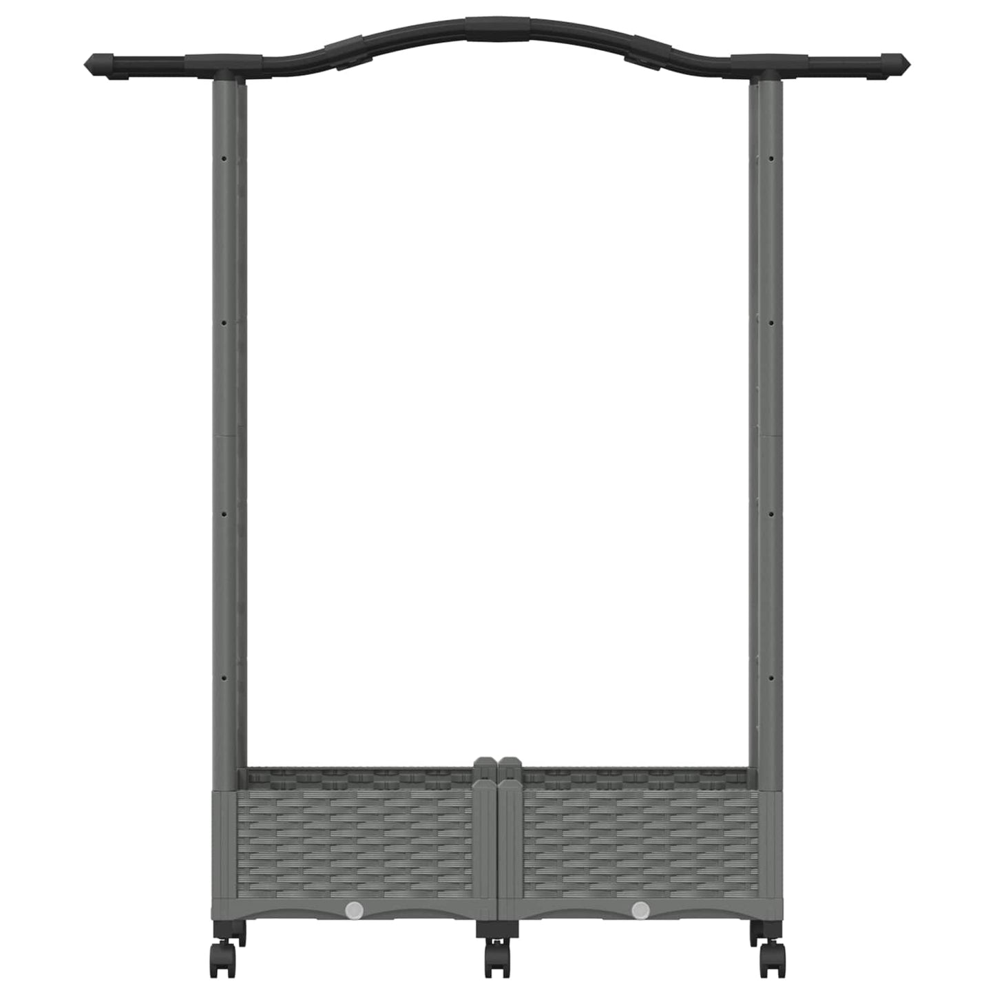 Raised Bed with Trellis and Roof Light Grey 124 x 40 x 129 cm