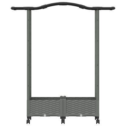 Raised Bed with Trellis and Roof Light Grey 124 x 40 x 129 cm
