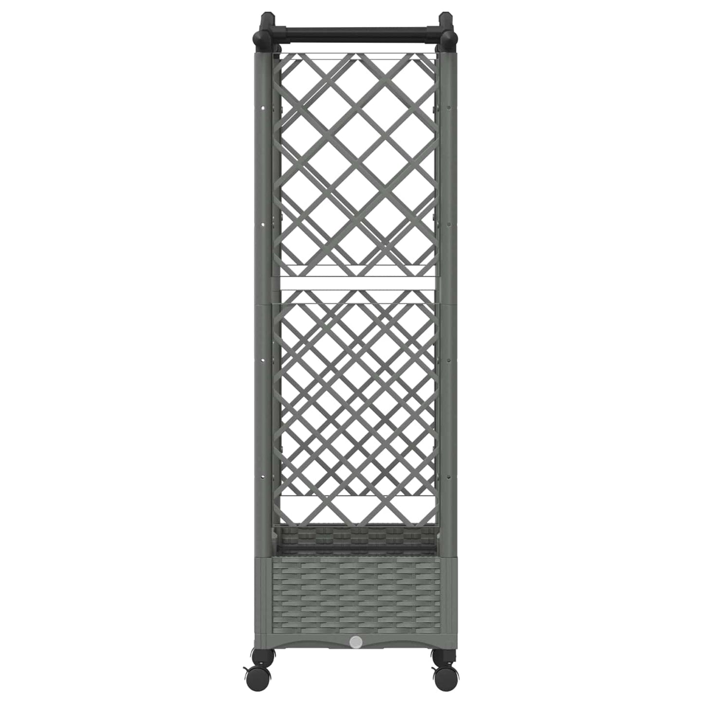 Raised Bed with Trellis and Roof Light Grey 124 x 40 x 129 cm