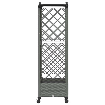 Raised Bed with Trellis and Roof Light Grey 124 x 40 x 129 cm