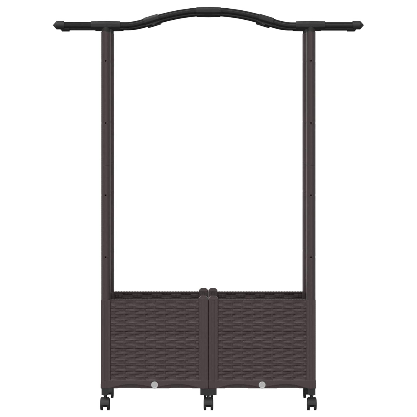 Raised Bed with Trellis and Roof Brown 125 x 40 x 144 cm PP