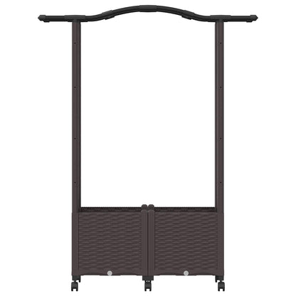 Raised Bed with Trellis and Roof Brown 125 x 40 x 144 cm PP