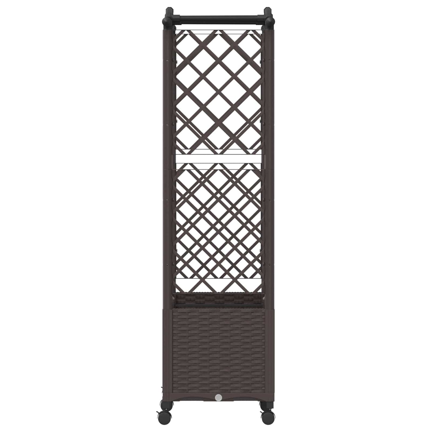 Raised Bed with Trellis and Roof Brown 125 x 40 x 144 cm PP