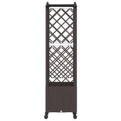 Raised Bed with Trellis and Roof Brown 125 x 40 x 144 cm PP
