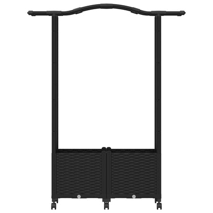 Raised Bed with Trellis and Roof Black 125 x 40 x 144 cm PP