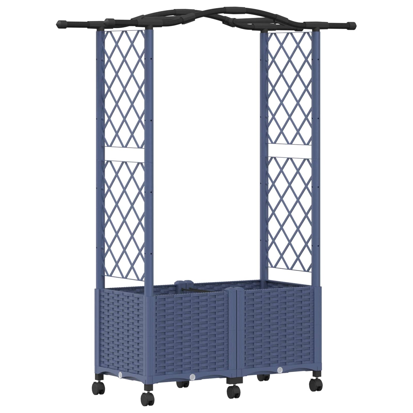 Raised Bed with Trellis and Roof Grey 125 x 40 x 144 cm PP
