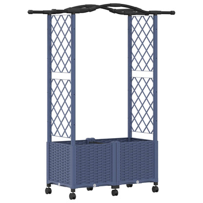 Raised Bed with Trellis and Roof Grey 125 x 40 x 144 cm PP