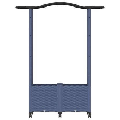 Raised Bed with Trellis and Roof Grey 125 x 40 x 144 cm PP