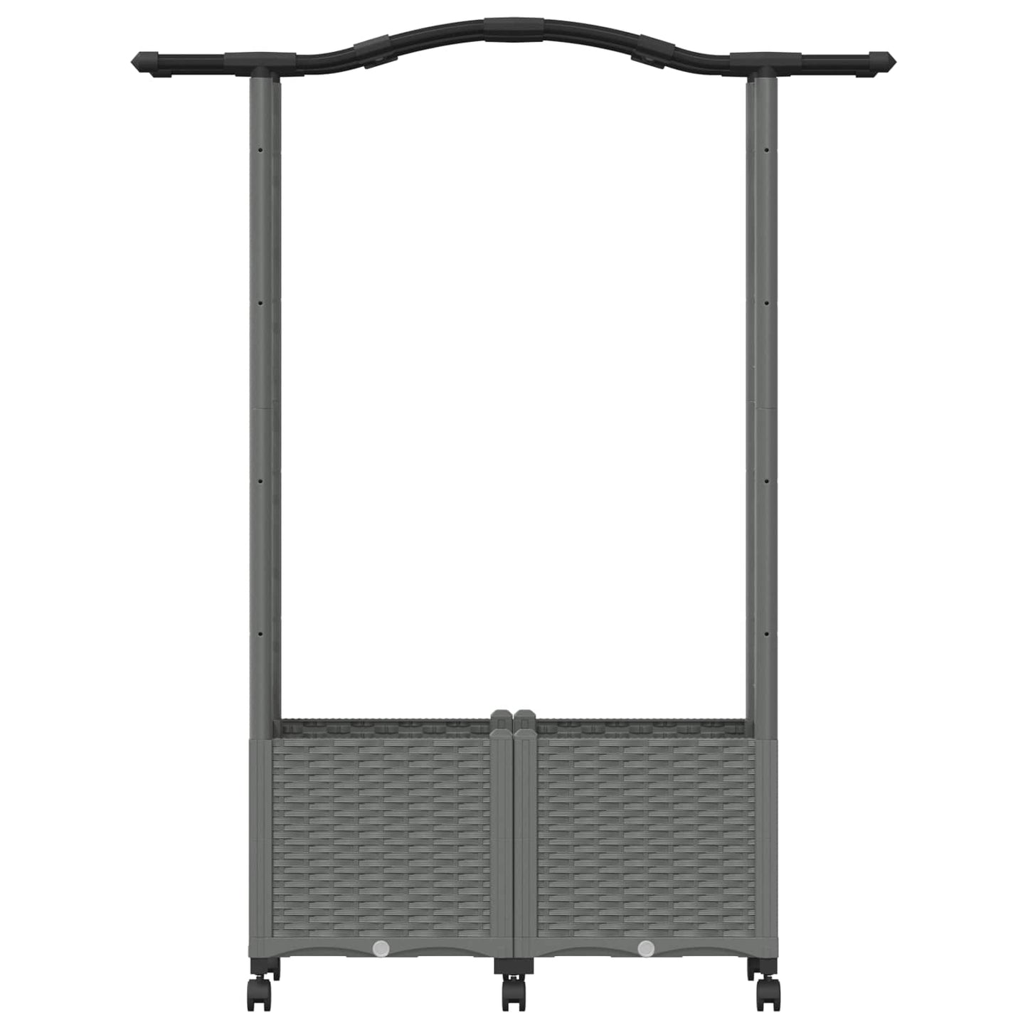 Raised Bed with Trellis and Roof Light Grey 125 x 40 x 144 cm