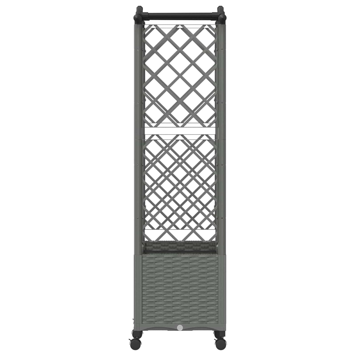 Raised Bed with Trellis and Roof Light Grey 125 x 40 x 144 cm