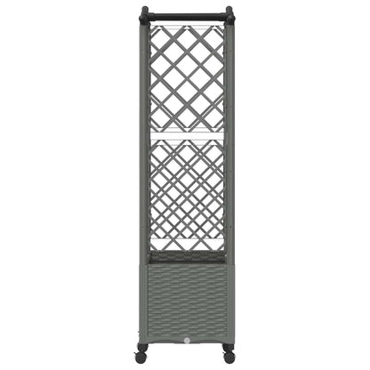 Raised Bed with Trellis and Roof Light Grey 125 x 40 x 144 cm
