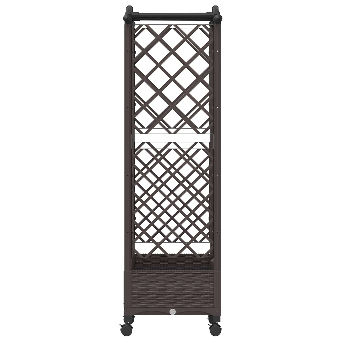 Raised Bed with Trellis and Roof Brown 124 x 40 x 129 cm PP