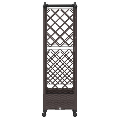 Raised Bed with Trellis and Roof Brown 124 x 40 x 129 cm PP