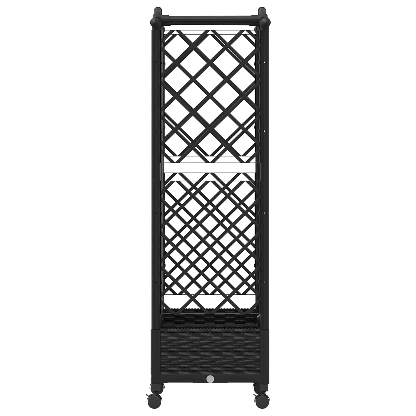 Raised Bed with Trellis and Roof Black 124 x 40 x 129 cm PP