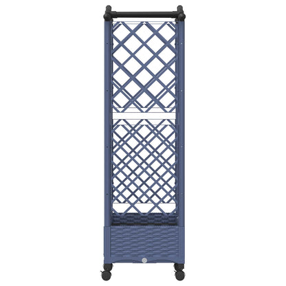 Raised Bed with Trellis and Roof Grey 124 x 40 x 129 cm PP