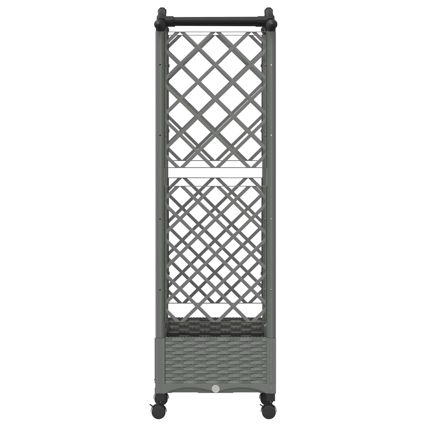 Raised Bed with Trellis and Roof Light Grey 124 x 40 x 129 cm