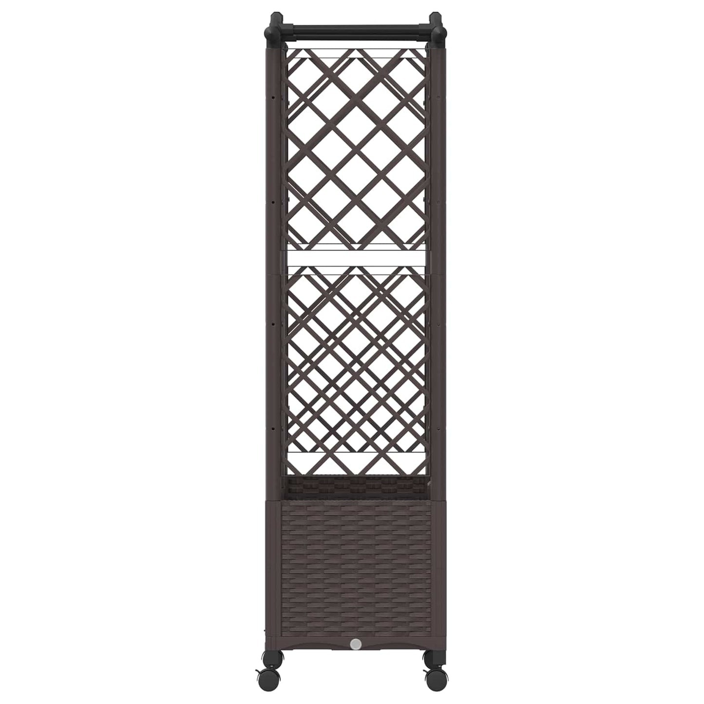 Raised Bed with Trellis and Roof Brown 122 x 40 x 144 cm PP