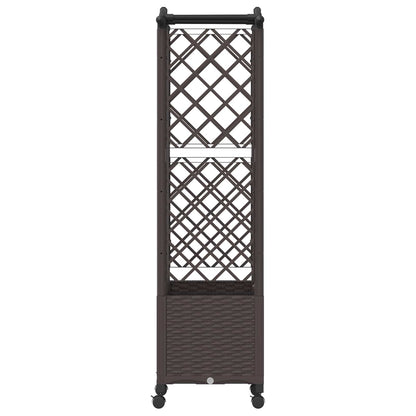 Raised Bed with Trellis and Roof Brown 122 x 40 x 144 cm PP