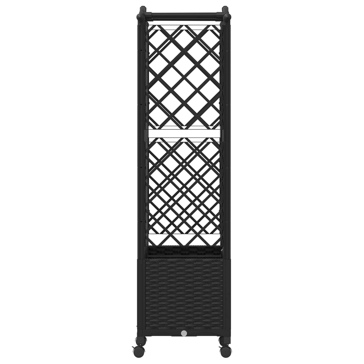 Raised Bed with Trellis and Roof Black 122 x 40 x 144 cm PP