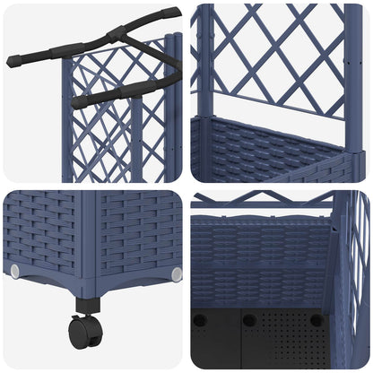 Raised Bed with Trellis and Roof Grey 122 x 40 x 144 cm PP