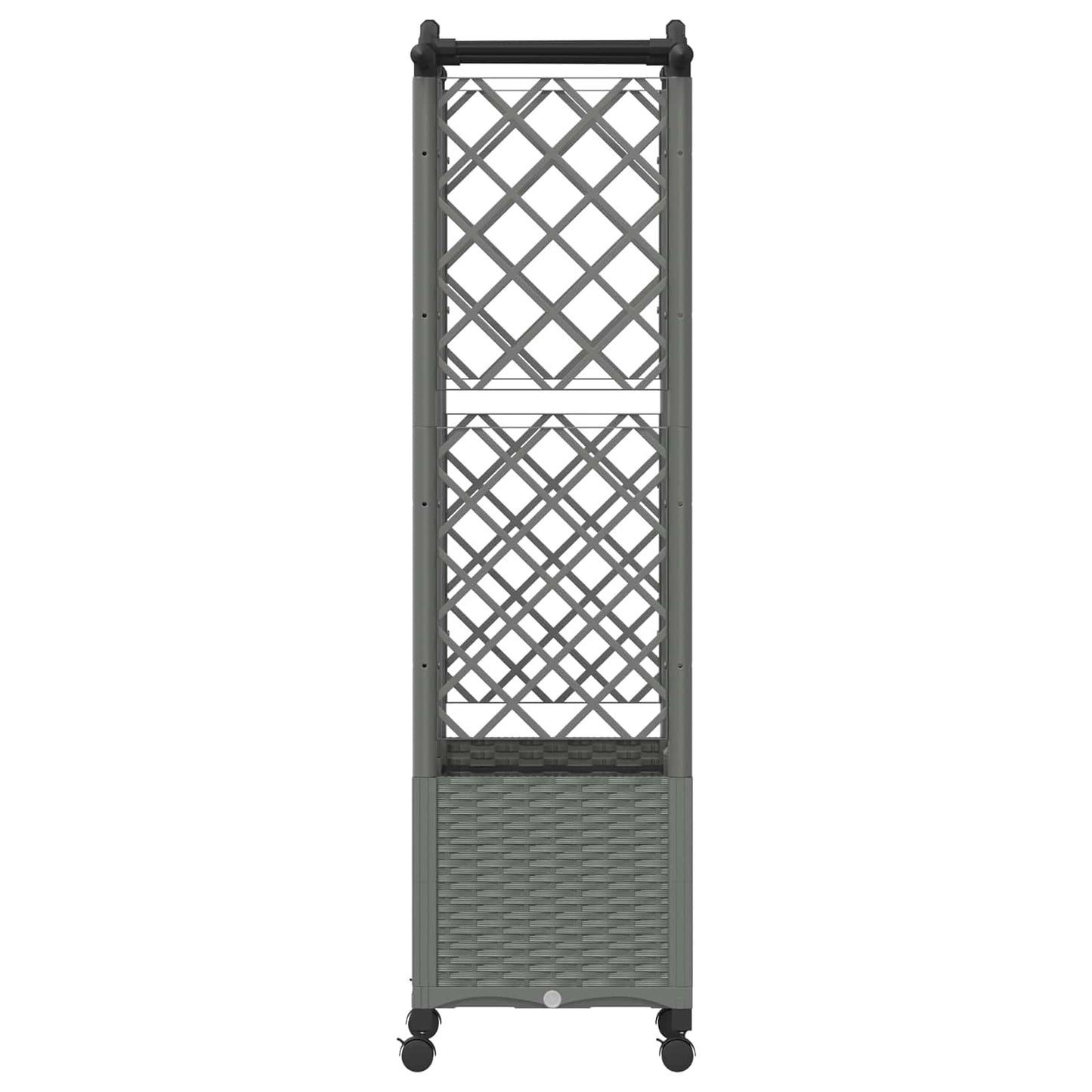 Raised Bed with Trellis and Roof Light Grey 122 x 40 x 144 cm