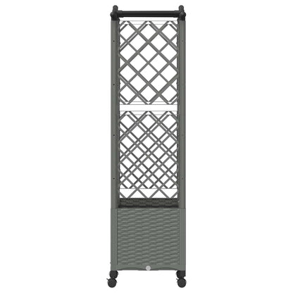 Raised Bed with Trellis and Roof Light Grey 122 x 40 x 144 cm