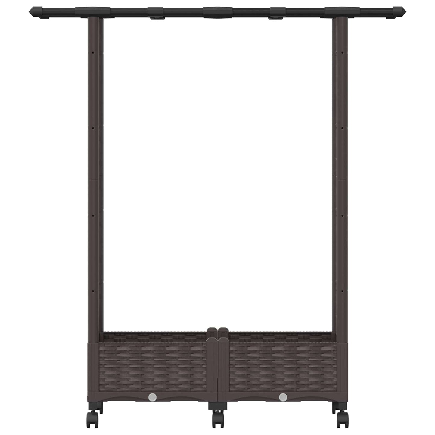Raised Bed with Trellis and Roof Brown 122.5 x 40 x 127 cm PP