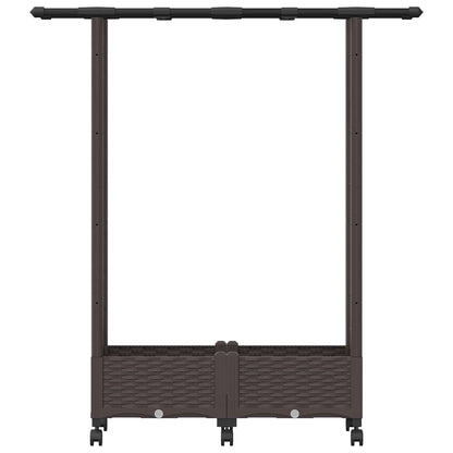 Raised Bed with Trellis and Roof Brown 122.5 x 40 x 127 cm PP