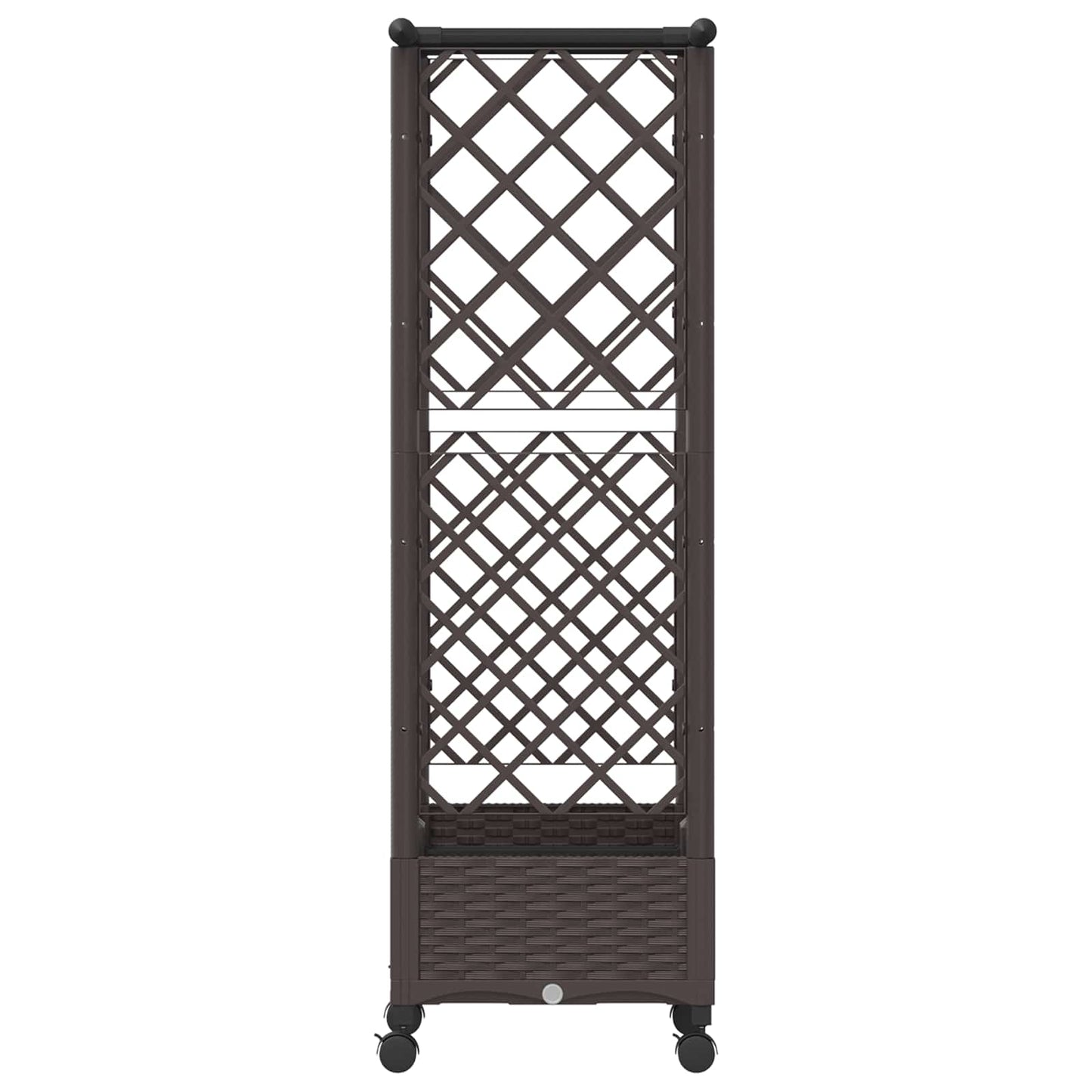 Raised Bed with Trellis and Roof Brown 122.5 x 40 x 127 cm PP