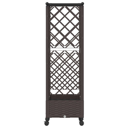 Raised Bed with Trellis and Roof Brown 122.5 x 40 x 127 cm PP
