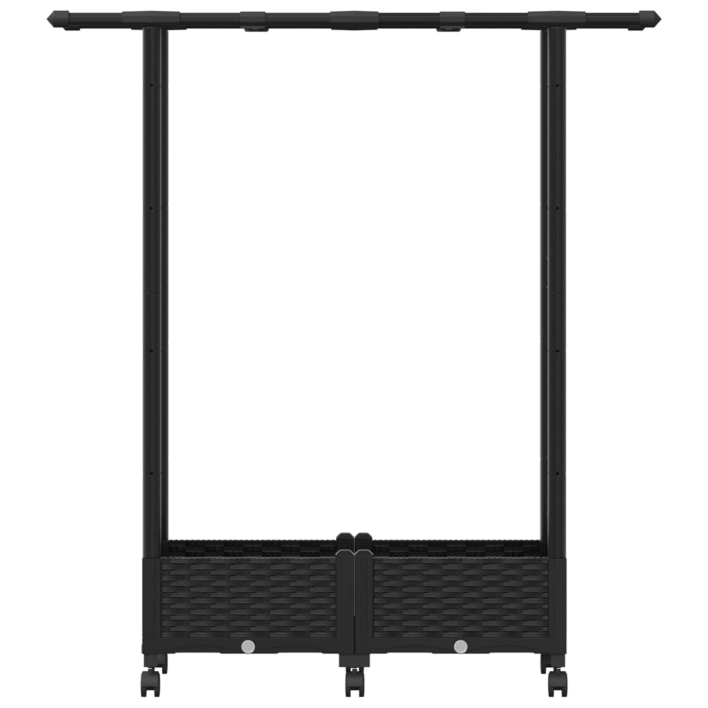 Raised Bed with Trellis and Roof Black 122.5 x 40 x 127 cm PP