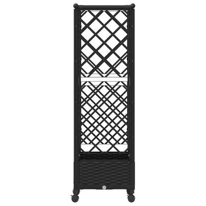 Raised Bed with Trellis and Roof Black 122.5 x 40 x 127 cm PP
