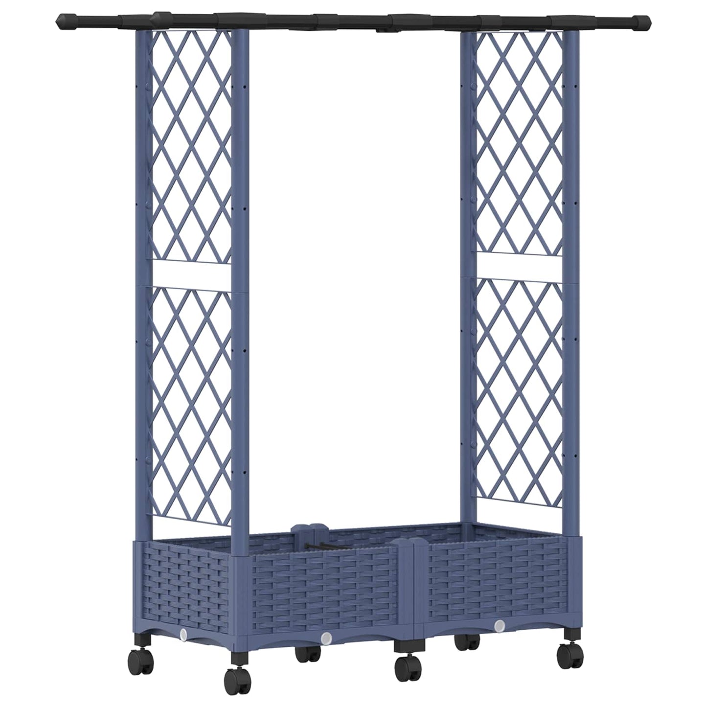 Raised Bed with Trellis and Roof Grey 122.5 x 40 x 127 cm PP
