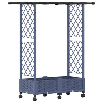 Raised Bed with Trellis and Roof Grey 122.5 x 40 x 127 cm PP