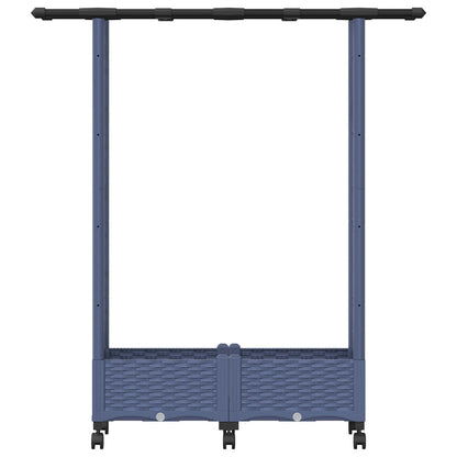 Raised Bed with Trellis and Roof Grey 122.5 x 40 x 127 cm PP