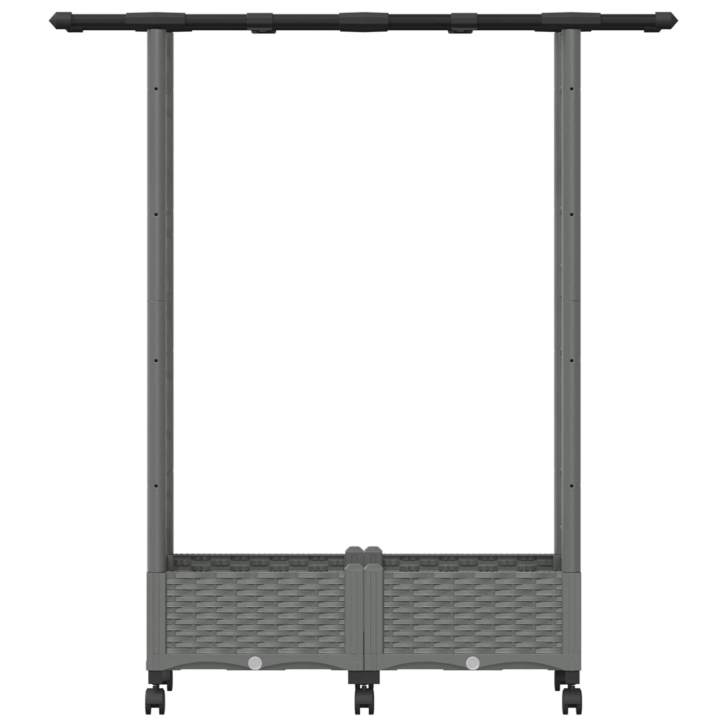 Raised Bed with Trellis and Roof Light Grey 122.5 x 40 x 127 cm