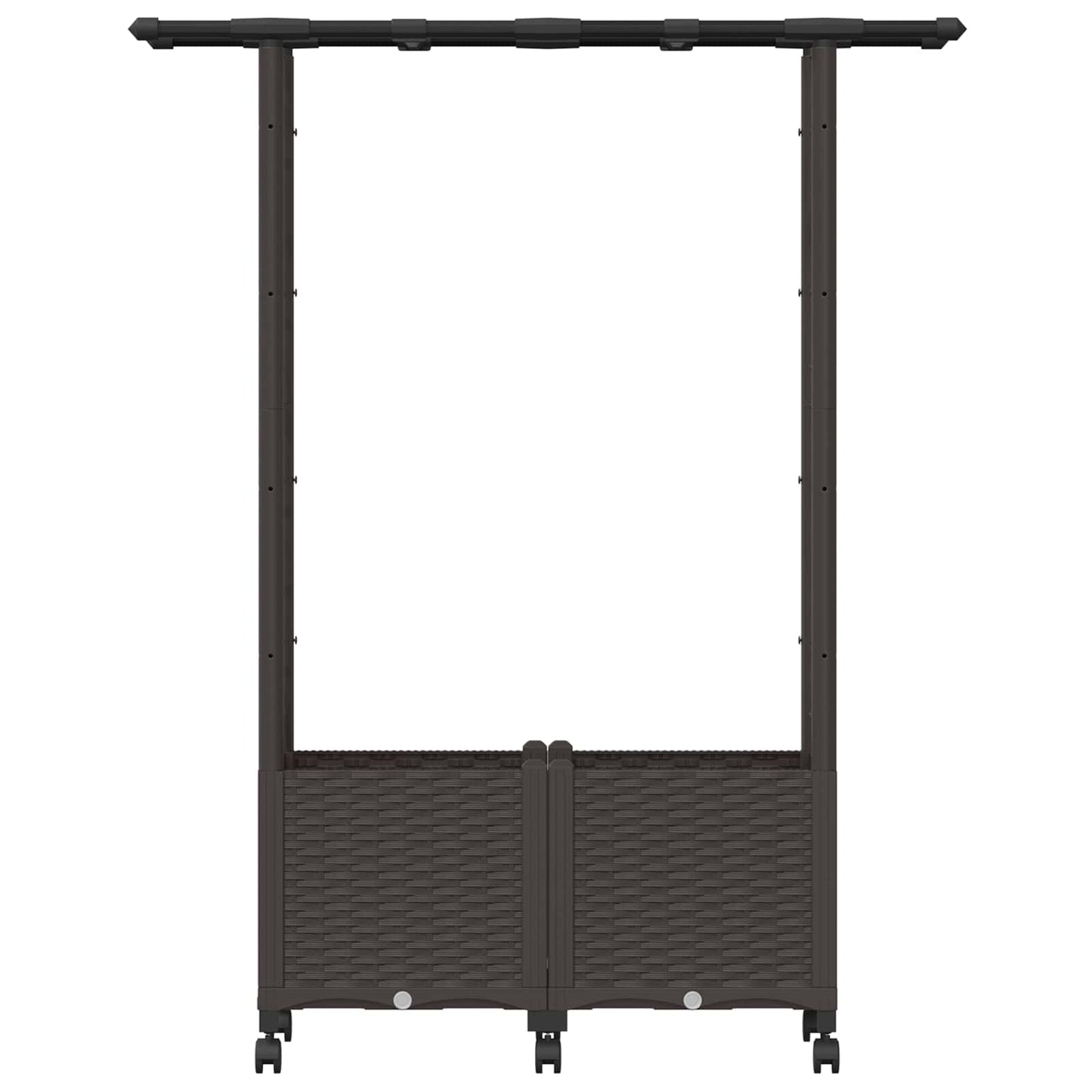 Raised Bed with Trellis and Roof Brown 124.5 x 40 x 142 cm PP