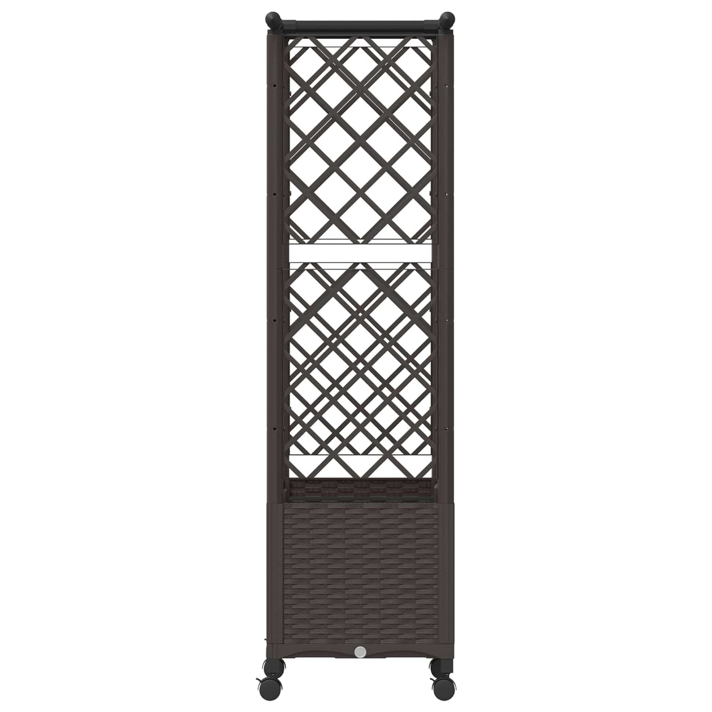 Raised Bed with Trellis and Roof Brown 124.5 x 40 x 142 cm PP